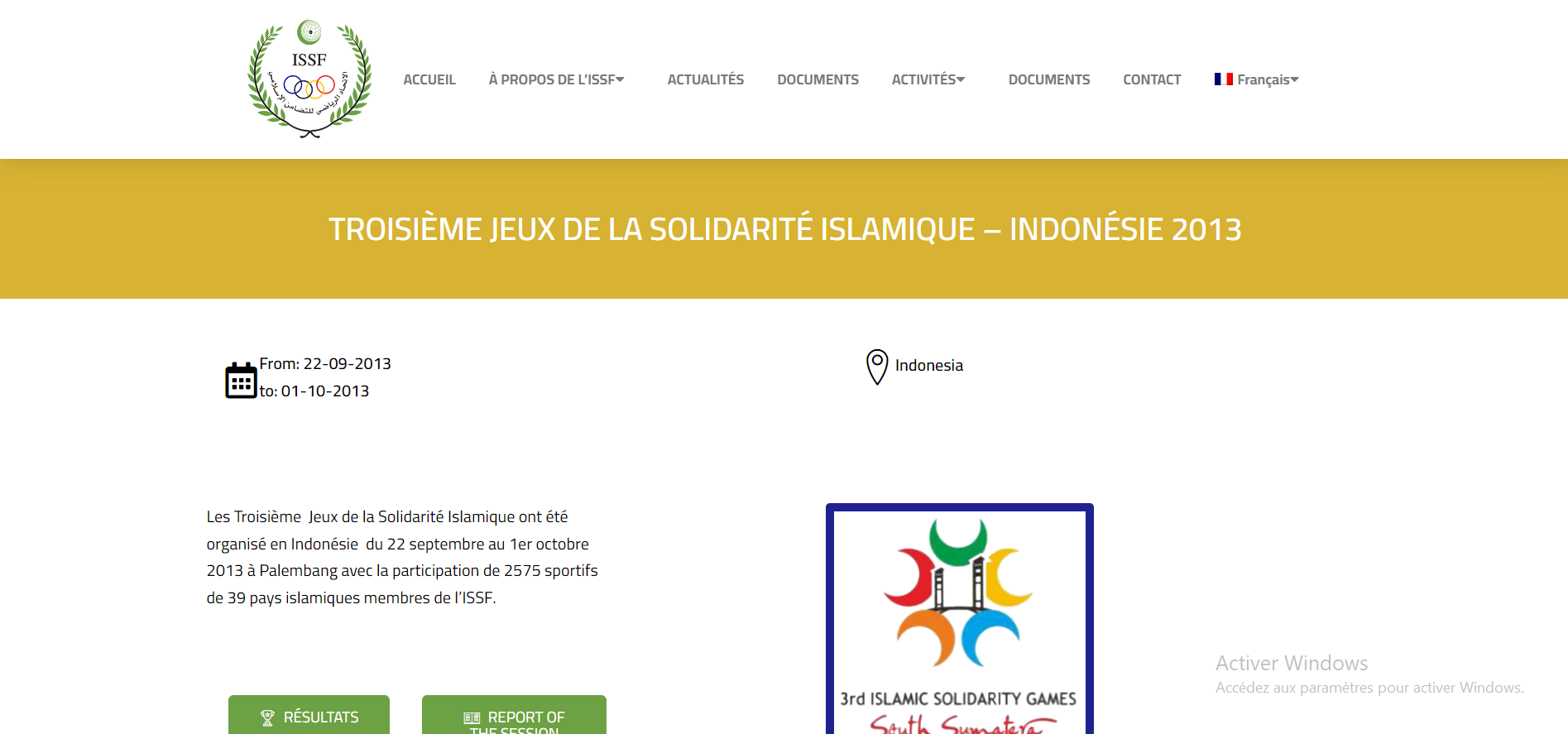 Troisième jeu de la solidarité islamique – Indonésie 2013